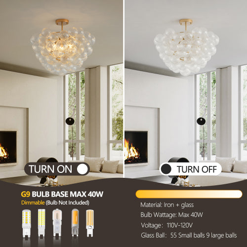 23.6-Inch Gold Ceiling Pendant Light (Non Adjustable Height, No Bulbs)