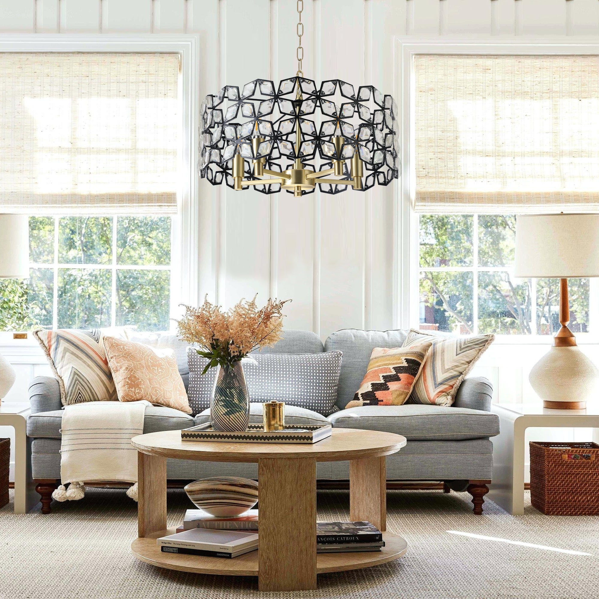 Modern Crystal Chandelier – Luxury Round Ceiling Light Fixture