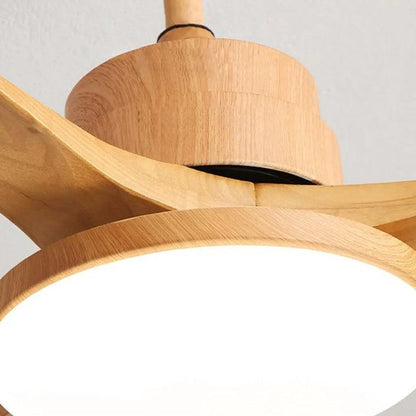 3 Wood Blade Ceiling Fan Lamp