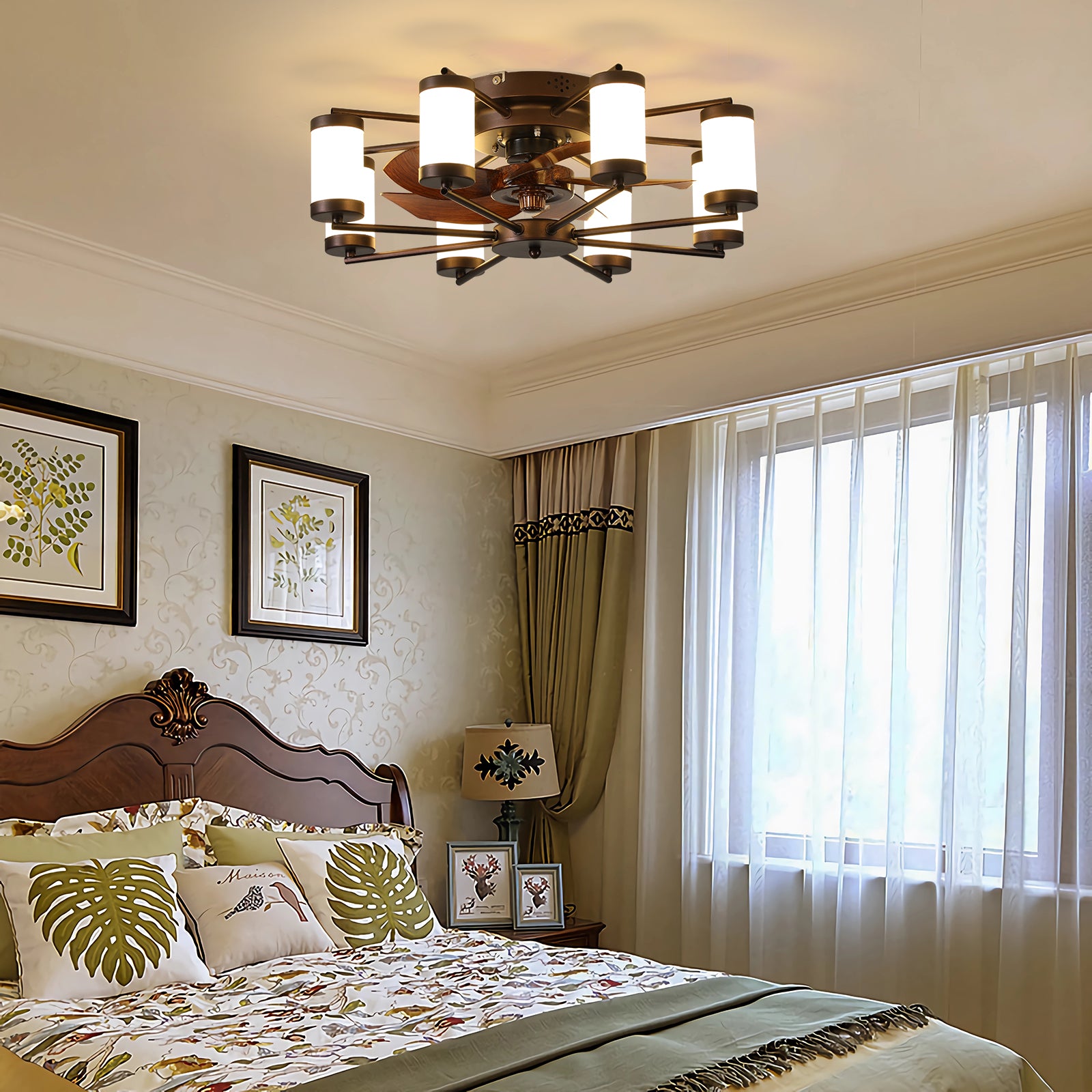 21.7" Low-Profile Ceiling Fan with Dimmable Light