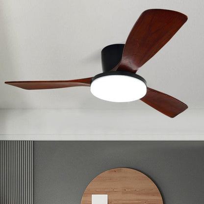 Wood Blade Low Profile Ceiling Fan Lamp