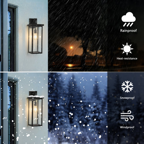 20"(H) Set of 2 Modern Outdoor Wall Lanterns  (No Bulbs)
