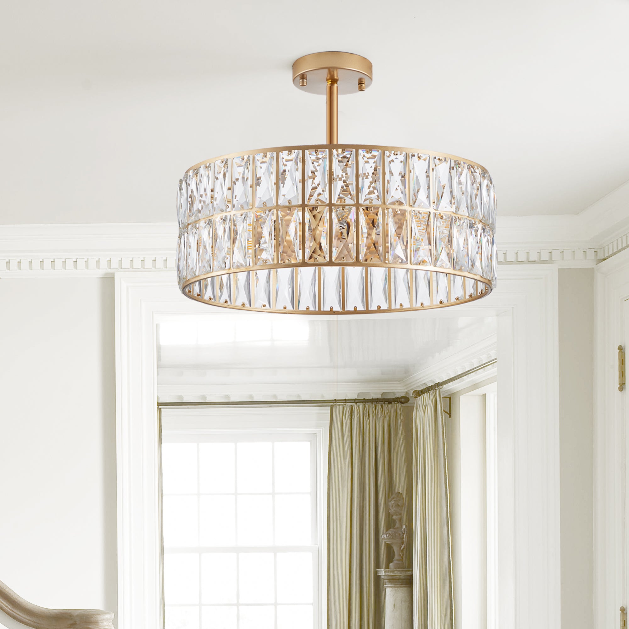 Modern Crystal Drum Chandelier – Timeless Elegance &amp; Radiant Glow