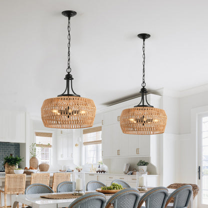 19" Boho Hemp Rope Pendant Light (Bulb Not Included)