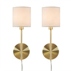 [Set of 2] Wall Light Sconce, Gold Base