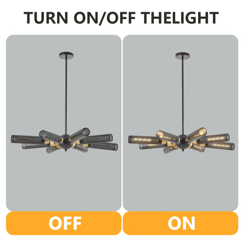 34" Modern Industrial Sputnik Chandelier (Bulb Not Included)