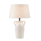 Ceramic Table Lamp Vase Style with Handles, White