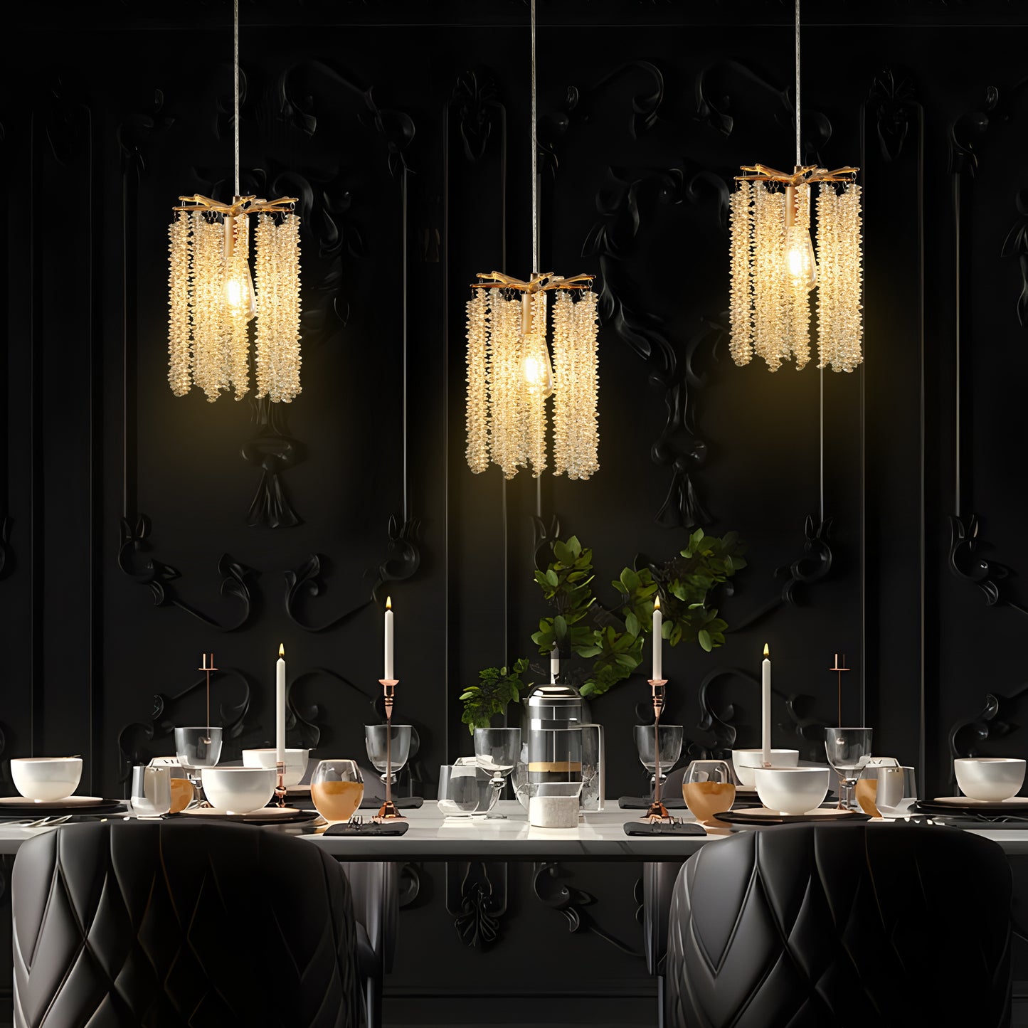 Luxury 3-Pack Crystal Pendant Lights