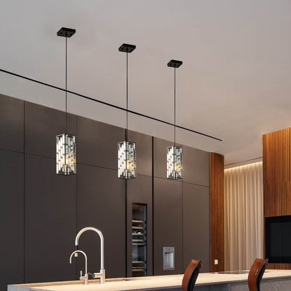 Modern Crystal Pendant Lights – Set of 3 Adjustable Ceiling Fixtures