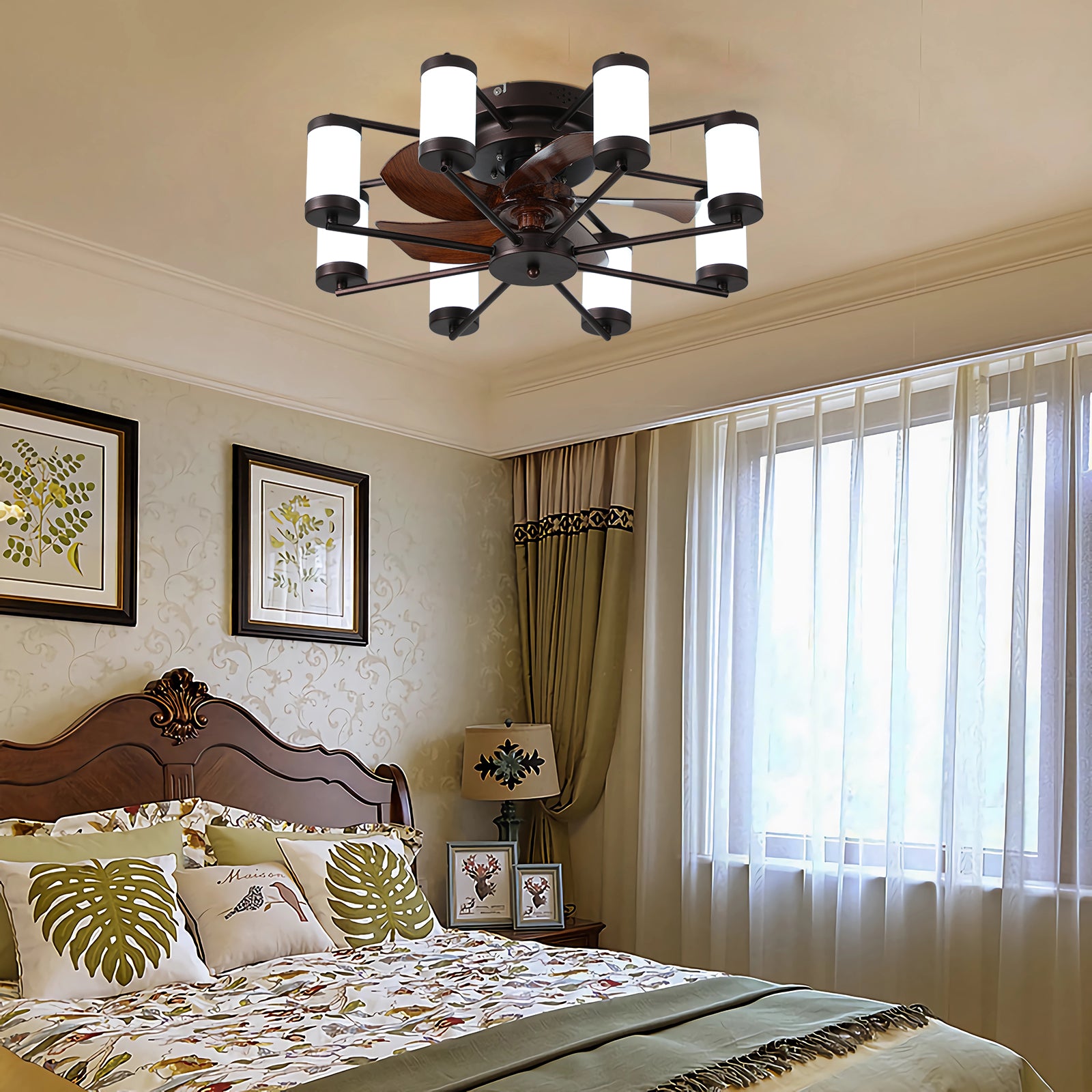 21.7" Low-Profile Ceiling Fan with Dimmable Light