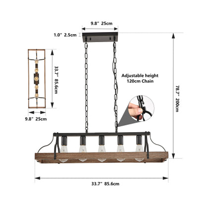 34" Black Industrial Pendant Light – Modern Farmhouse Elegance