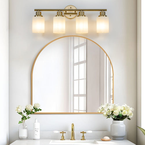 Modern Vanity Bathroom Mirror Light, Frosted White Glass  (Bulb Not Included)