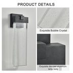 18" Modern Outdoor LED Wall Sconce -Elegant Bubble Crystal Lighting