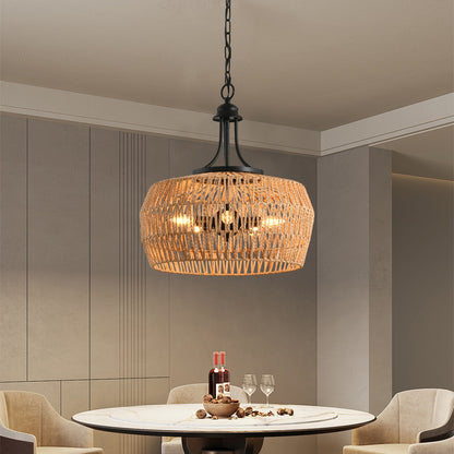 19" Boho Hemp Rope Pendant Light (Bulb Not Included)