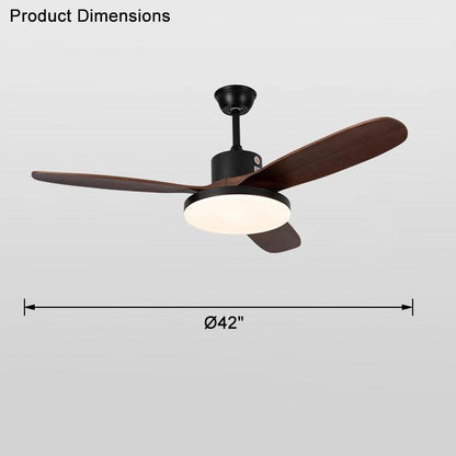 3 Wood Blade Ceiling Fan Lamp