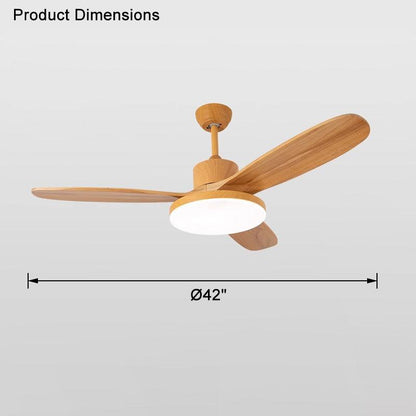 3 Wood Blade Ceiling Fan Lamp