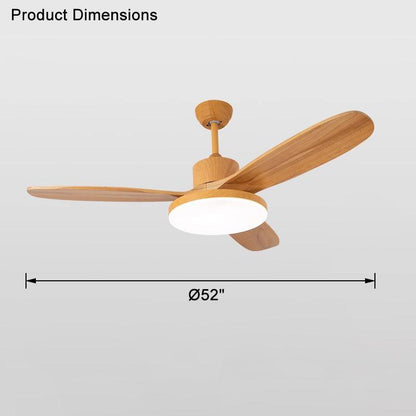 3 Wood Blade Ceiling Fan Lamp
