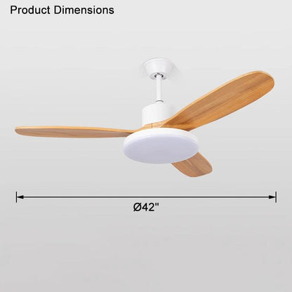 3 Wood Blade Ceiling Fan Lamp