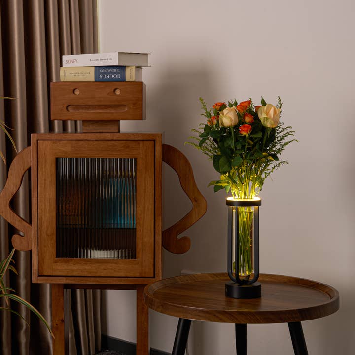 Rechargeable Floral Vase Table Lamp Dimmable Night Light