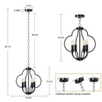 Black Farmhouse Pendant Light with Adjustable Hanging Chain