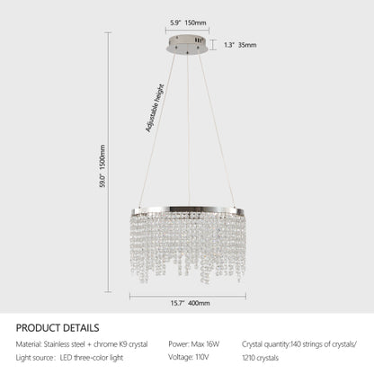 16-inch Luxury Crystal LED Chandelier