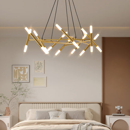 41" Black & Golden Modern Chandelier Light Fixture (Bulb Not Included)