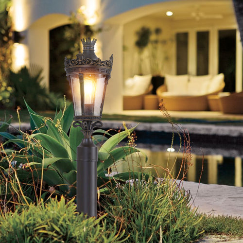 22"(H) Vintage Crown Outdoor Post Lantern (One piece&No bulb)