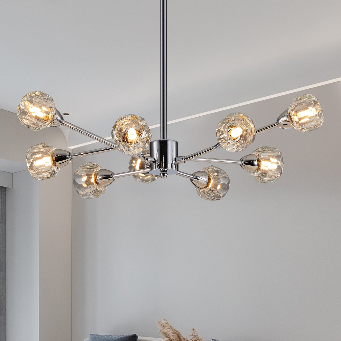 28" Modern Crystal Chandelier -Sophisticated Brilliance &amp; Contemporary Elegance
