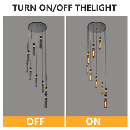 Modern Industrial Multi-Light Pendant Chandelier Light