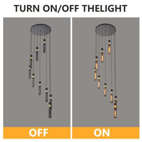 Modern Industrial Multi-Light Pendant Chandelier Light