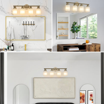 Modern Vanity Bathroom Mirror Light, Frosted White Glass  (Bulb Not Included)