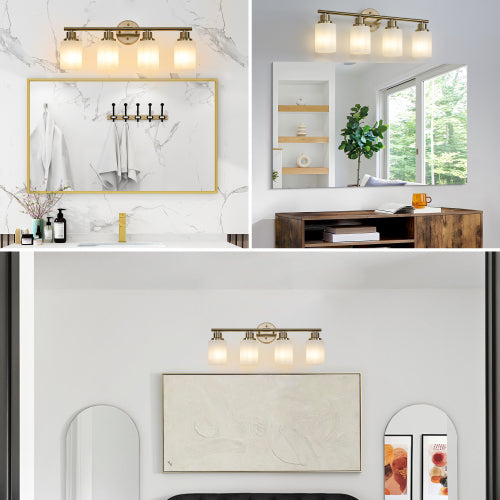 Modern Vanity Bathroom Mirror Light, Frosted White Glass  (Bulb Not Included)