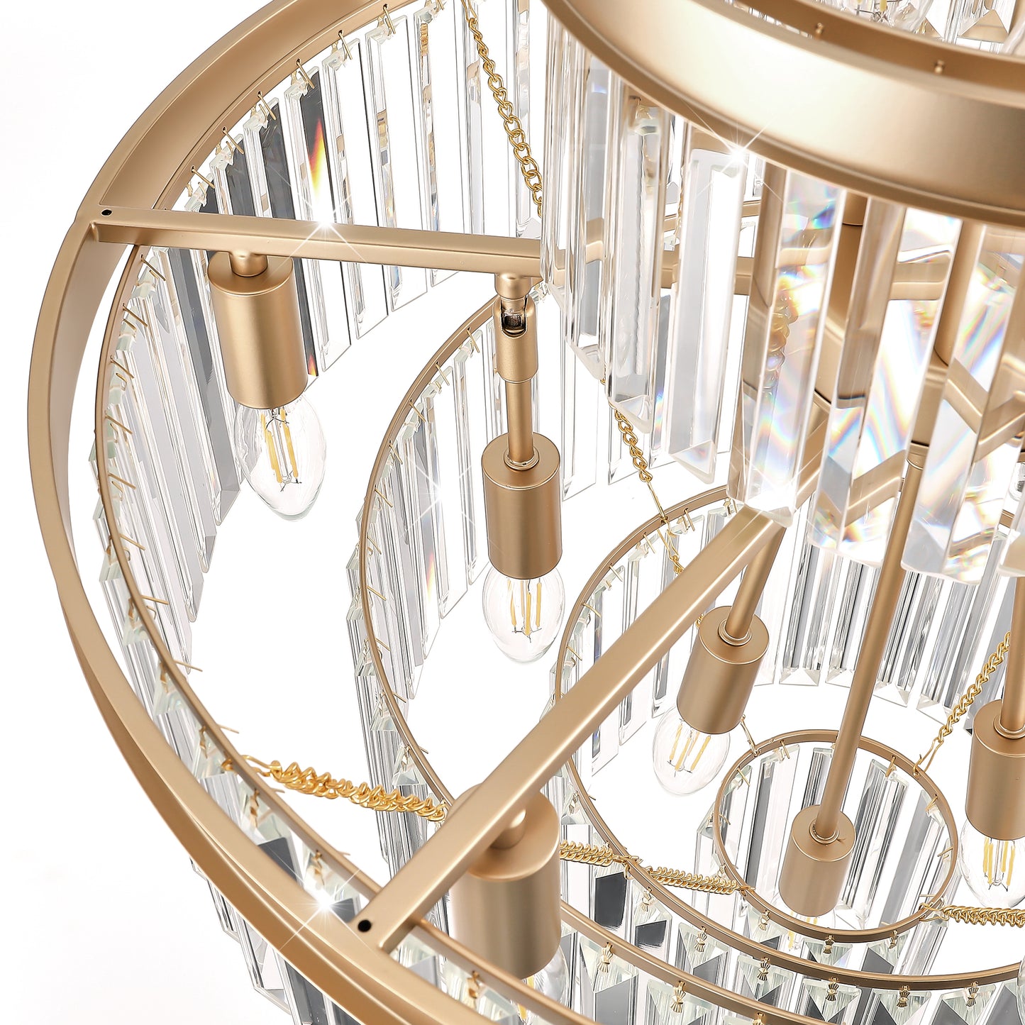 Golden Luxury Crystal Chandelier -Modern Ceiling Light Fixture