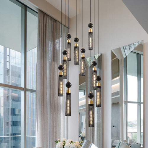 Modern Industrial Multi-Light Pendant Chandelier Light