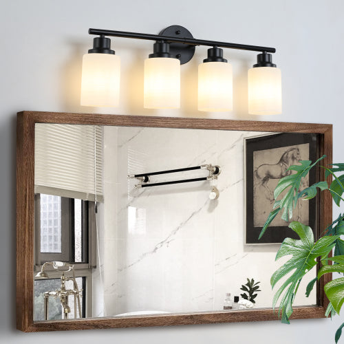 Modern Vanity Bathroom Mirror Light, Frosted White Glass  (Bulb Not Included)