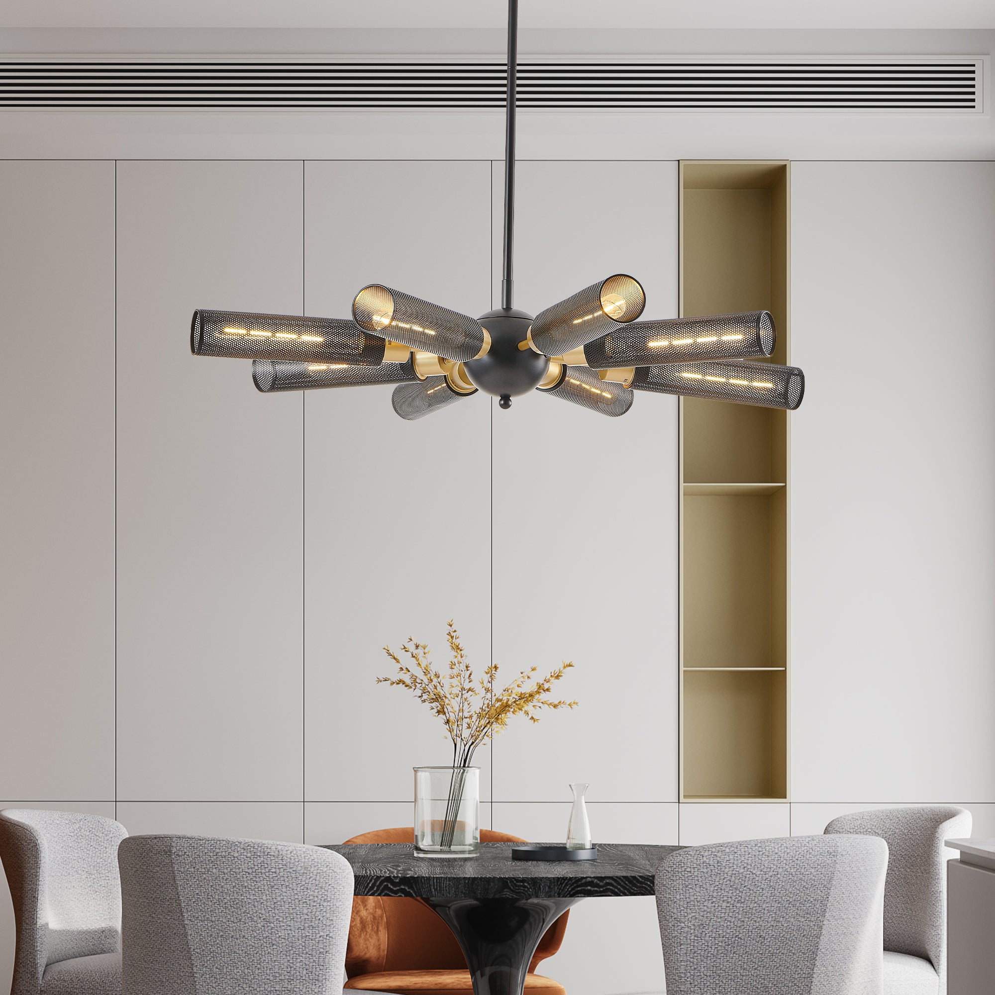34" Modern Industrial Sputnik Chandelier (Bulb Not Included)