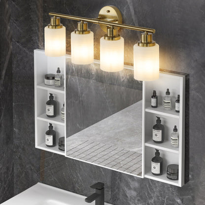 Modern Vanity Bathroom Mirror Light, Frosted White Glass  (Bulb Not Included)