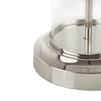 [Set of 2] Clear Glass Base Table Lamp, Silver
