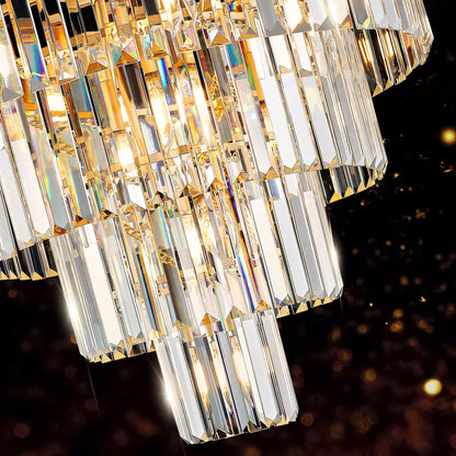 Golden Luxury Crystal Chandelier – Modern Ceiling Light Fixture