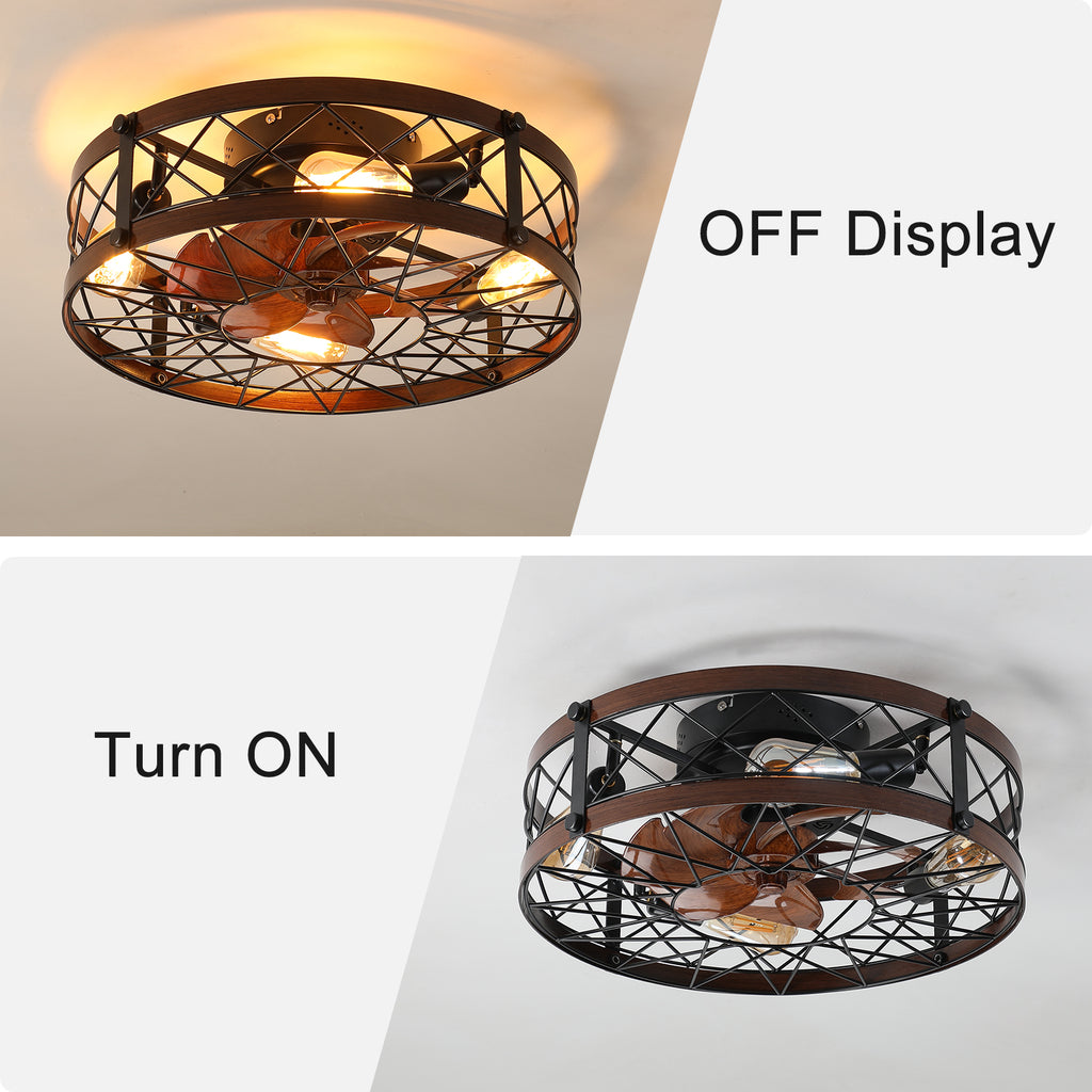 20-Inch Caged Ceiling Fan with Light
