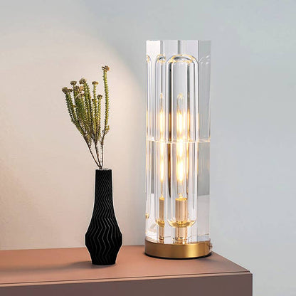 Minimalist Crystal Led Table Lamp // Tall Cuboid