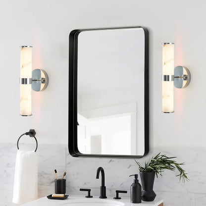 Modern Marble-Effect Wall Sconces – Set of 2