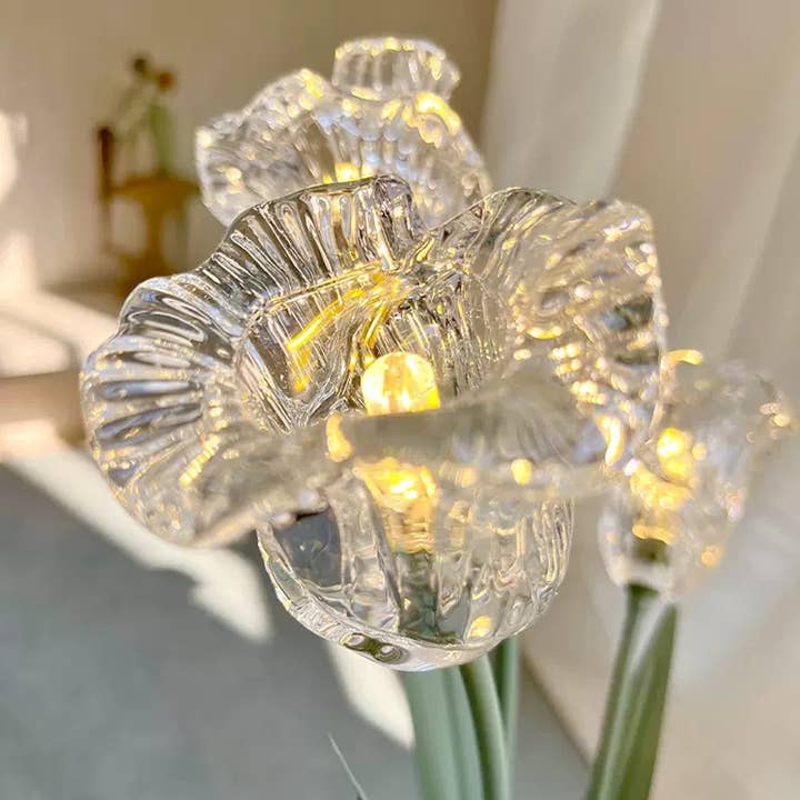Crystal Bell Orchid Table Lamp