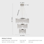 23.6-inch Fancy hanging ceiling lamps luxury modern pendant light crystal chandelier