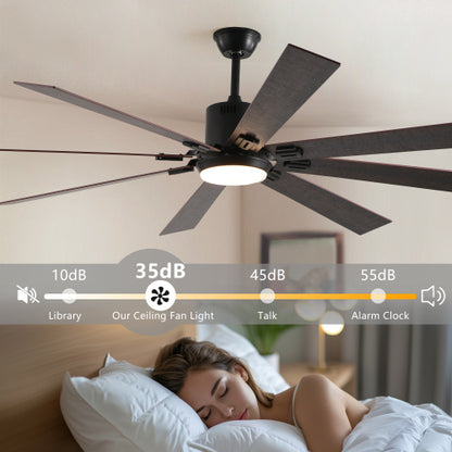 72" Walnut LED Ceiling Fan