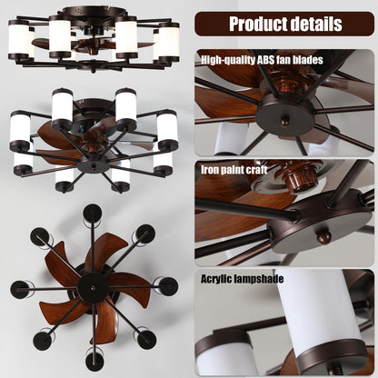 21.7" Low-Profile Ceiling Fan with Dimmable Light