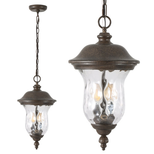 19"(H) Rustic Outdoor Hanging Lantern (One Piece & No Bulb)