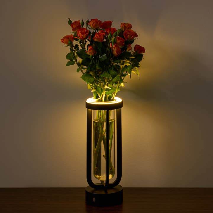 Rechargeable Floral Vase Table Lamp Dimmable Night Light