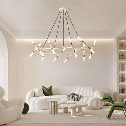 41" Black & Golden Modern Chandelier Light Fixture (Bulb Not Included)