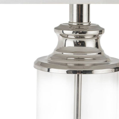 [Set of 2] Clear Glass Base Table Lamp, Silver